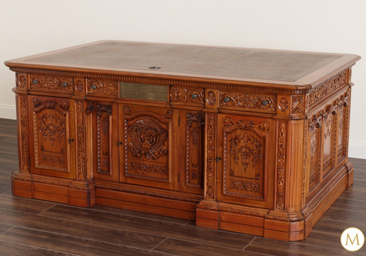 6ft Intricately Carved Mahogany Resolute Desk