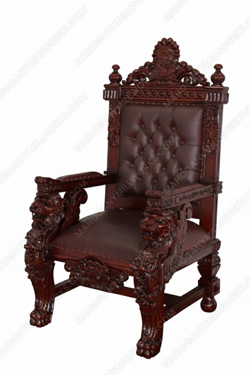 Church Bishop's Chair w/ Brown Leather