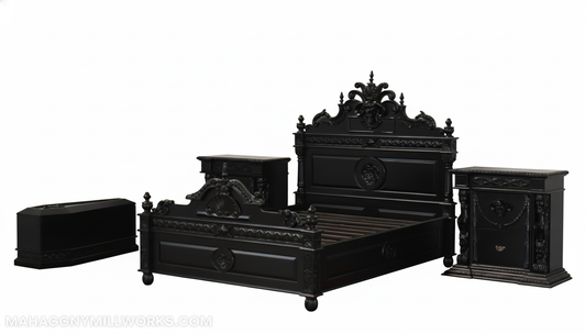 3pc Black Gothic Gargoyle Bedroom Set (Queen)