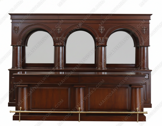14ft Custom Dark Mahogany Brunswick Saloon Pub Bar Set