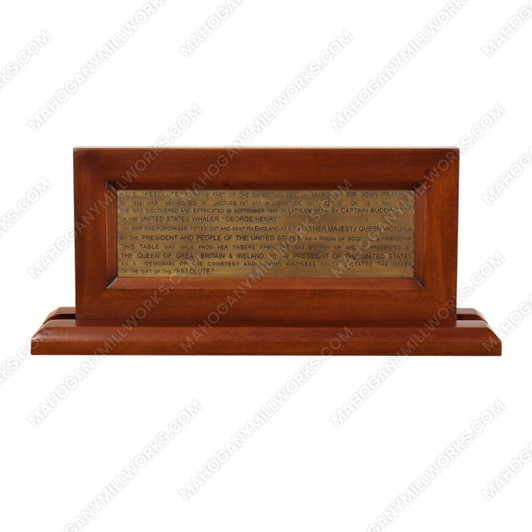 Framed Solid Brass Oval Office Resolute Plaque Inscription (15" x 8")