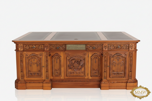 6.5ft Natural Light Mahogany Presidential Resolute Desk