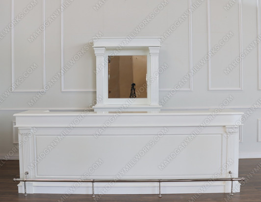 10ft White Corinthian Pub Bar Set w/ Bartender Working Area