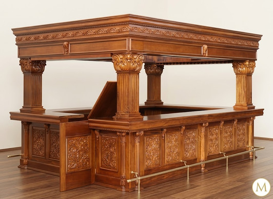 15ft Large Ornate  Heavily Carved Canopy Pub Bar