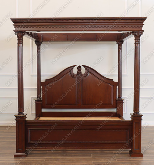 Walnut Roman Canopy Bed (E. King)