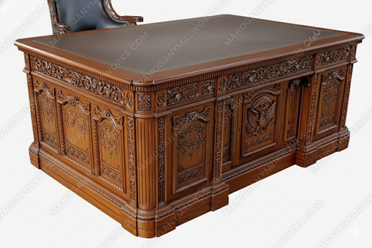 6ft Executive Office Resolute Desk w/ Leather Top (72" X 36")