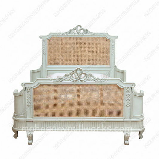 Antoinette Bed with Wicker Panel