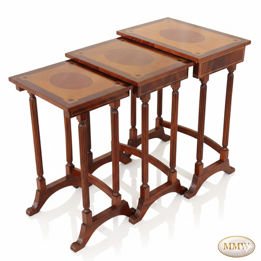 Set of 3 Inlaid Nesting Tables