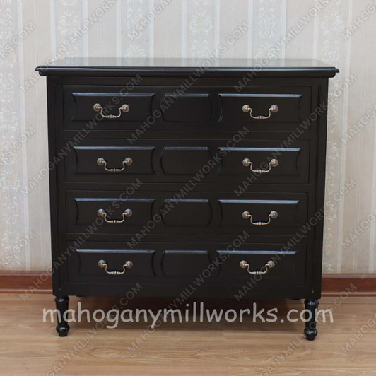 Painted Black 4 Drawers Chest