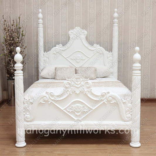 Painted White Versailles 4 Posters Bed