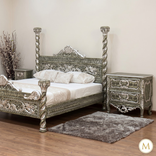 3pc Painted Florentine Venetian Bedroom Set