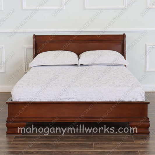 Walnut NC Bordeaux Sleigh Style Bed