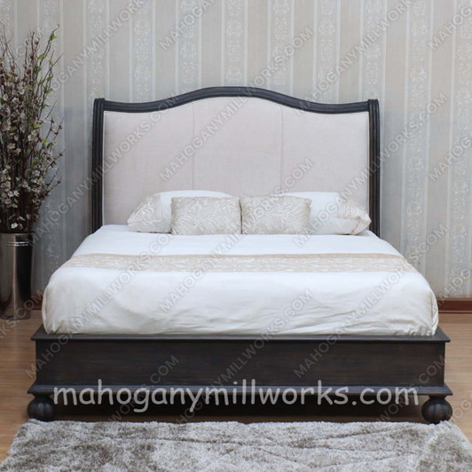 Carcoal Safari Bed With Velvet Fabric Upholstery - Set Of 4