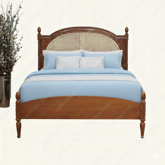 French Josephine Bed With Wicker Panel