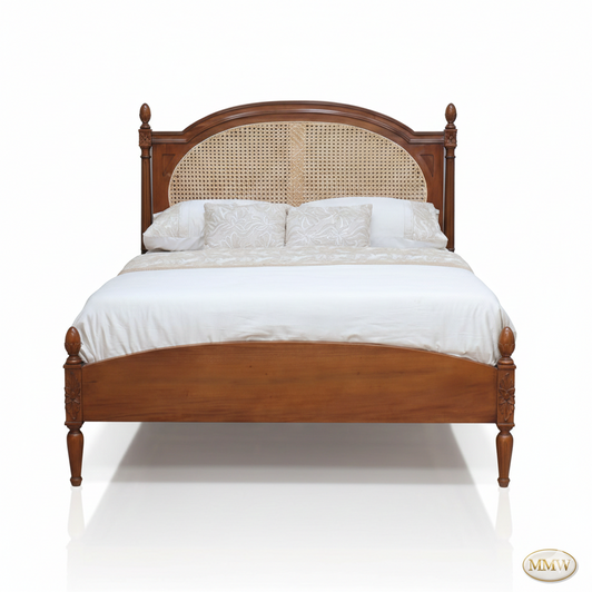 French Josephine Bed With Wicker Panel