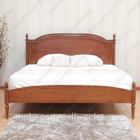 Walnut NC French Josephine Bed With Wooden Panel