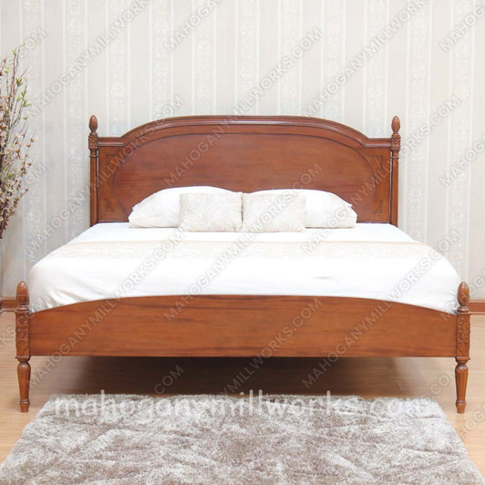 Walnut NC French Josephine Bed With Wooden Panel