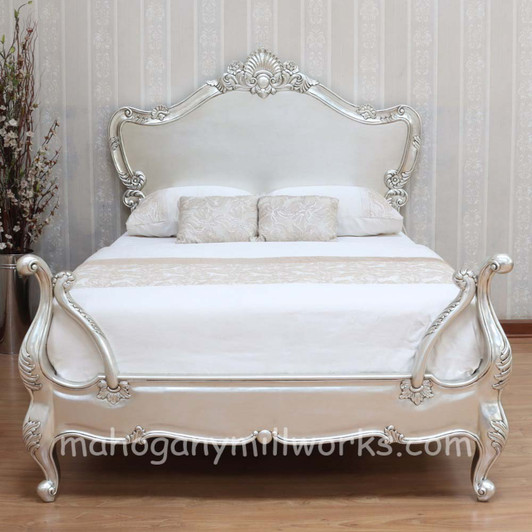 Silver French Flower Carved Bed