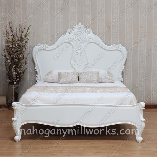 Painted White Baroque Bed