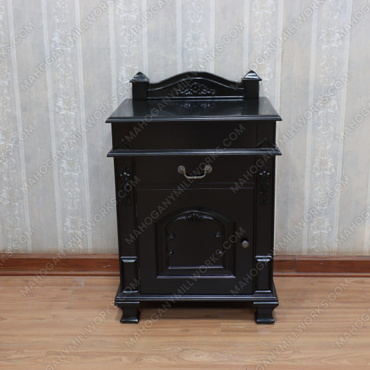 Painted Black Gothic Bedside