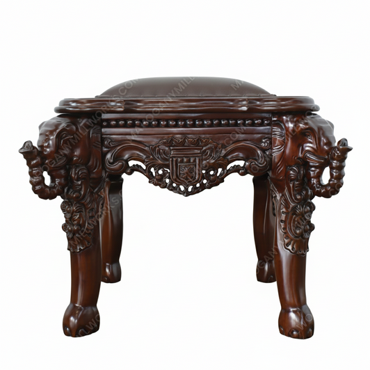 Mahogany Carved Elephant Stool