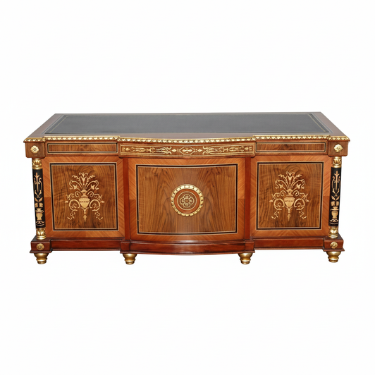 French Empire Executive Office Desk w/ Leather