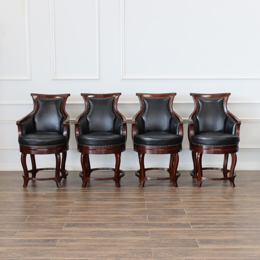 Genuine Leather Counter height Swivel Barstools Pair (2)