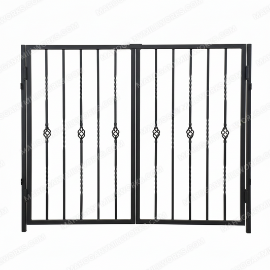 Custom Black Wrought Iron Dog Gate