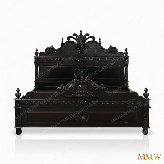 Stained Black Distressed Gothic Gargoyle Bed