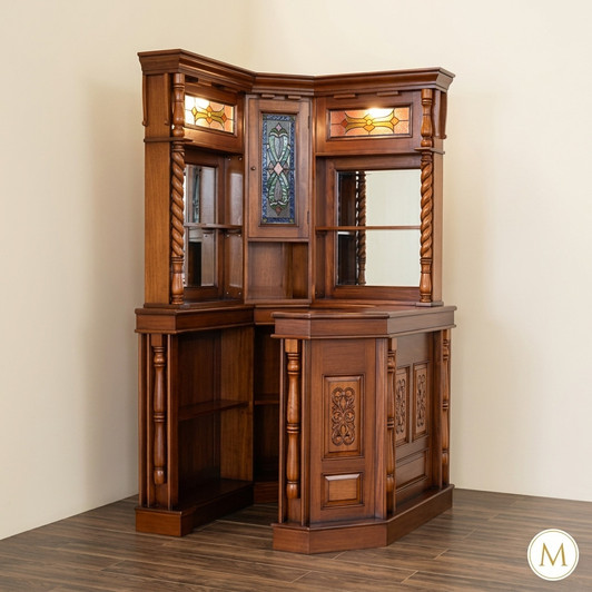 Mahogany Victorian Corner Home Bar