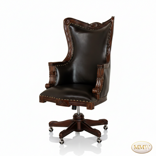 Genuine Leather Resolute Swivel Office Chair