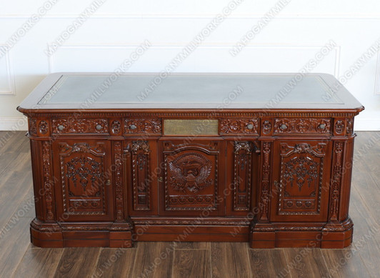 Custom 6ft Dark Walnut Resolute Desk w/ Leather Top (72x36x32.5)