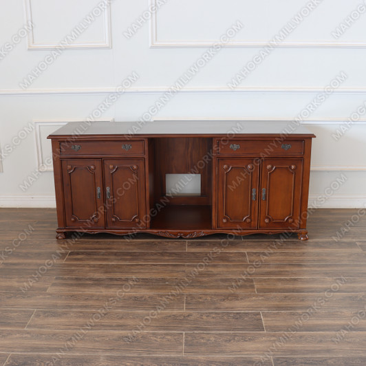 Custom Mahogany Chippendale Sideboard Cabinet