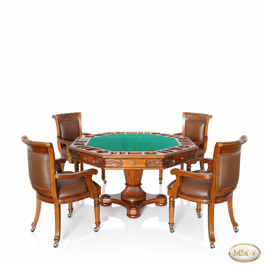 5pc Mahogany Poker/Game Table Set
