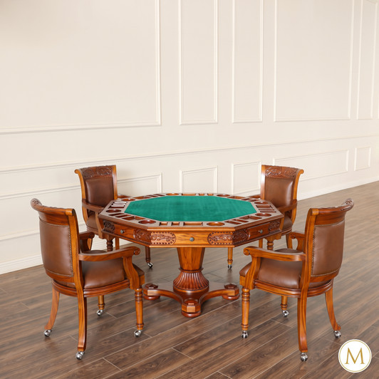 5pc Mahogany Poker/Game Table Set