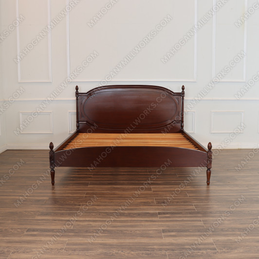 Light Walnut NC French Josephine Bed With Wooden Panel