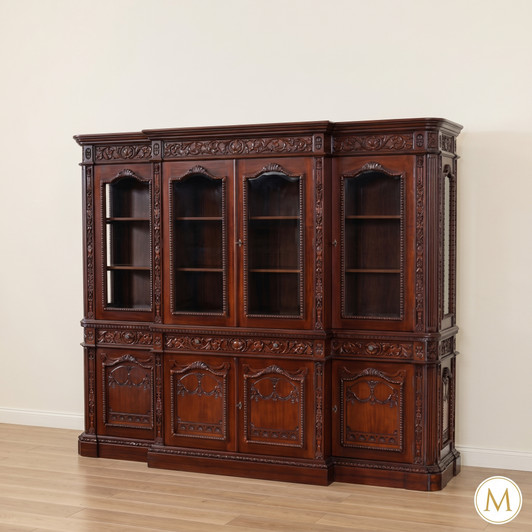 8ft Solid Mahogany Resolute Bookcase