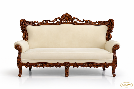 Custom Gothic Loveseat with Wooden Panels