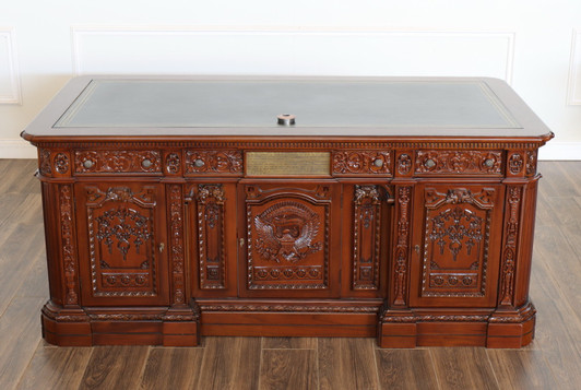 6ft Natural Mahogany Resolute Desk w/ Leather Top (72" X 36")