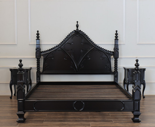 3pc Black Gothic Empire Bedroom Set
