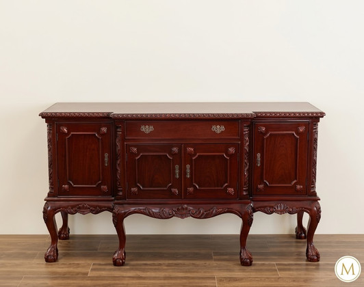 6ft Dark Mahogany Chippendale Sideboard