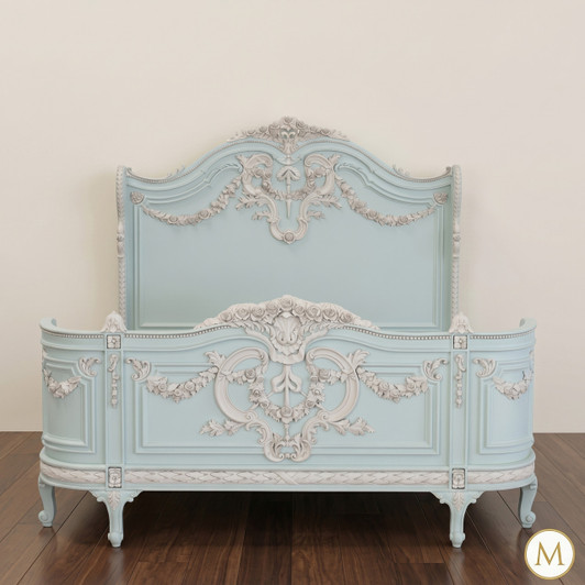 Majestic French Napoleon Baby Blue Bonaparte Bed (Full Size)