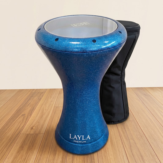 IN STOCK | LAYLA 9" Elite Pro Blue Glitter Sombaty Darbuka