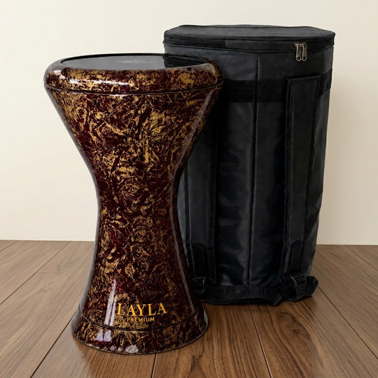 MADE TO ORDER | LAYLA Darbuka – Maroon Gold – C008