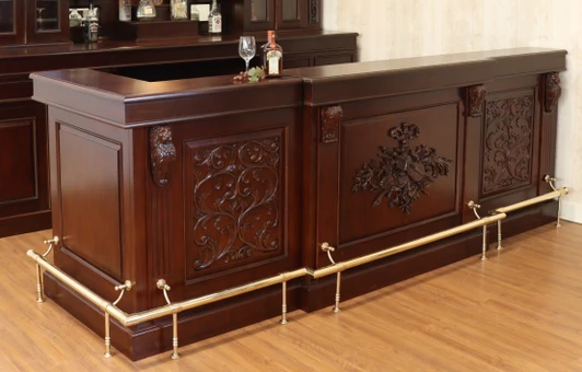 10ft Carved Victorian Gothic Pub Bar Front Bar Only