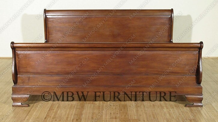 Low Profile Mahogany Sleigh Bed