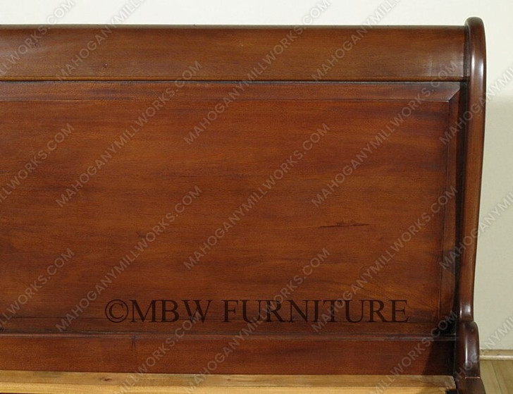 Distressed Solid Mahogany King Sleigh Bed