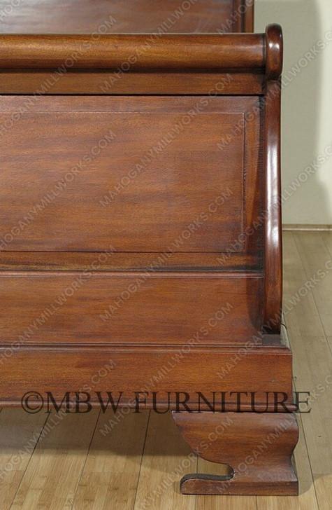 Low Profile Mahogany Sleigh Bed