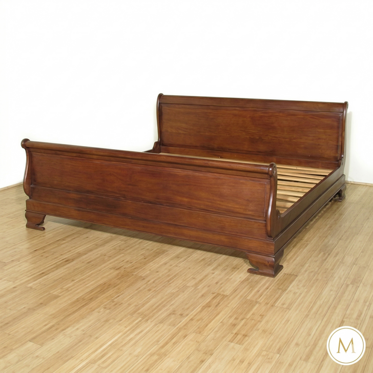 Low Profile Mahogany Sleigh Bed
