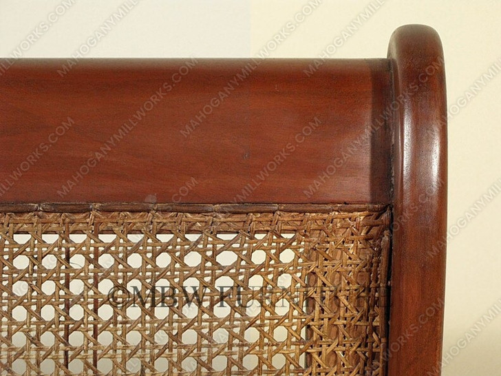 Mahogany Rattan Eastern King Sleigh Bed